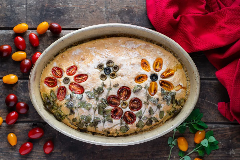 zdobená focaccia