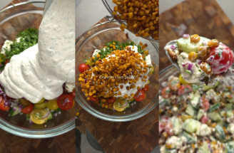Recept: Chrumkavý kukuricový šalát so sviežou jogurtovo-kôprovou zálievkou